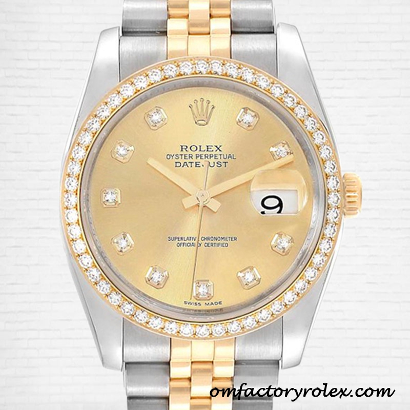 OM Rolex Datejust Rolex Calibre 2836/2813 12mm Champagne Replica - OM Factory Fake Rolex Watches Sale - Satisfaction Guarantee